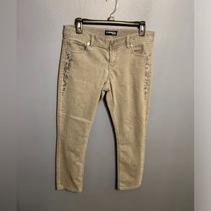 Express Rhinestone Cropped Jeans‎